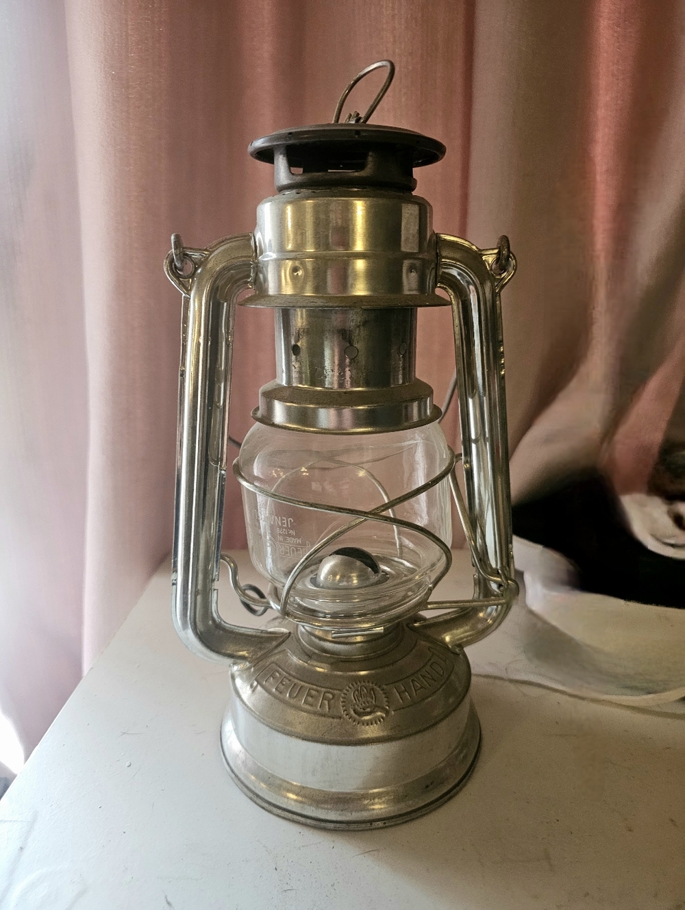 Classic Silver Metal Lantern - Handheld Kerosene Style